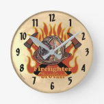 Firefighter Brother Round Clock