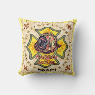 Firefighter brother throw pillow