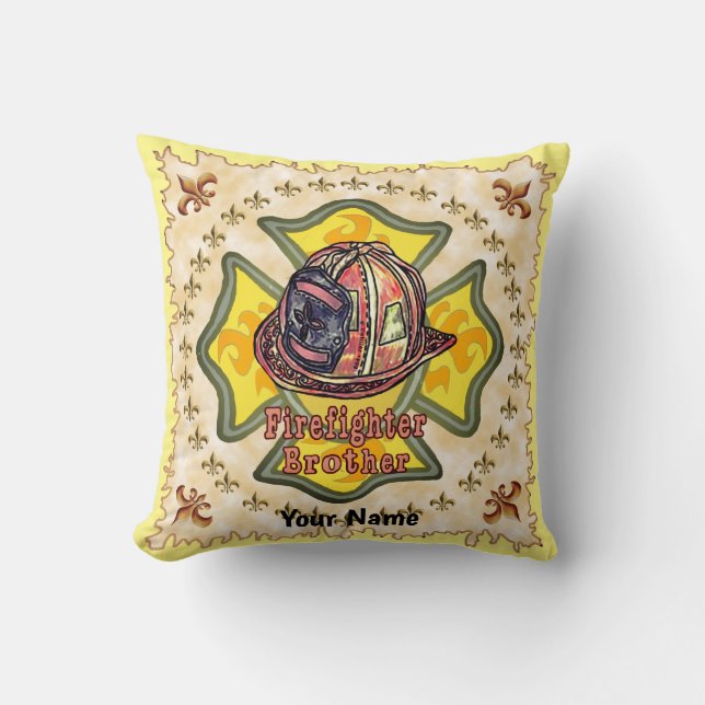 Firefighter brother throw pillow (Front)