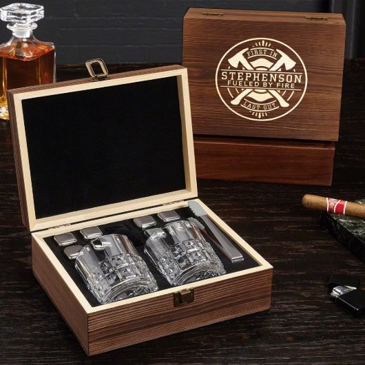 Firefighter Brotherhood Set with Whiskey Glasses (Open)