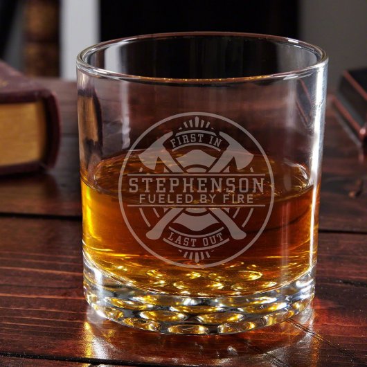 Firefighter Buckman Smart Engraved Whiskey Glass (Front)