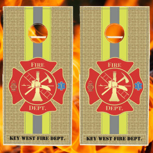 Firefighter Bunker Gear Maltese Cross Cornhole Set