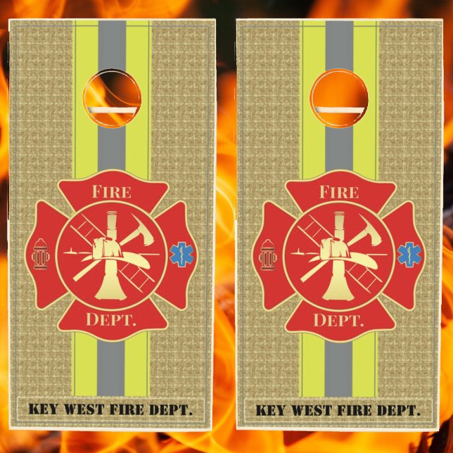 Firefighter Bunker Gear Maltese Cross Cornhole Set (Creator Uploaded)