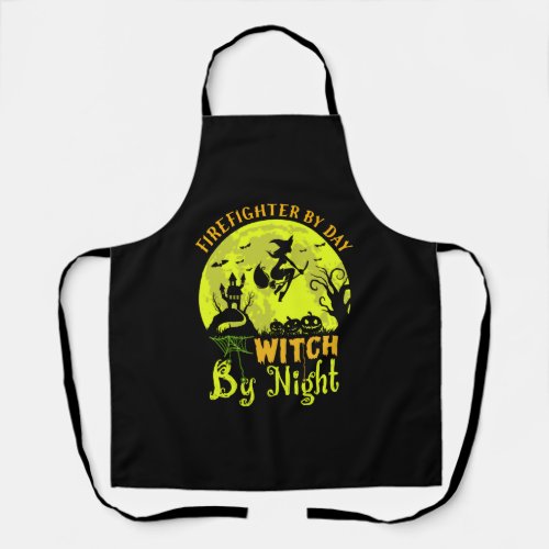 Firefighter By Day Witch By Night Halloween Gift Apron