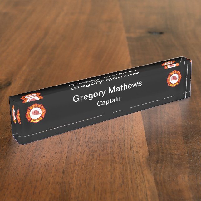 Firefighter Captain Desk Name Plates (Side)