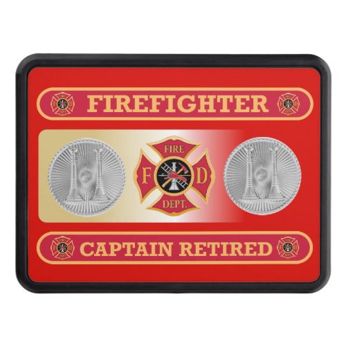 Firefighter Captains Retired Shield Hitch Cover