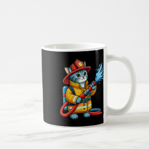 Firefighter Cat Fireman Animal Lover Cat  Coffee Mug
