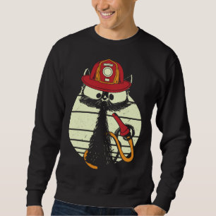 Firefighter Cat In Firefighter Uniform Firefighter Sweatshirt