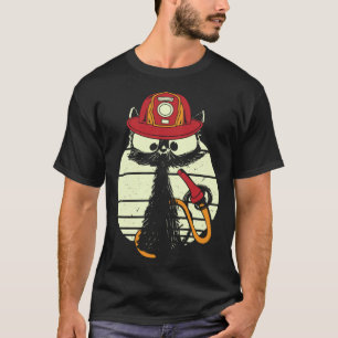 Firefighter Cat In Firefighter Uniform Firefighter T-Shirt
