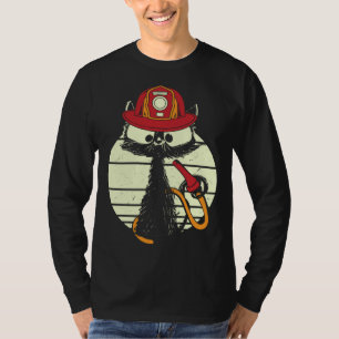 Firefighter Cat In Firefighter Uniform Firefighter T-Shirt