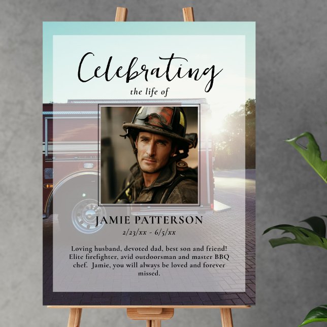 Firefighter Celebration of Life Photo, Funeral Poster (Creator Uploaded)