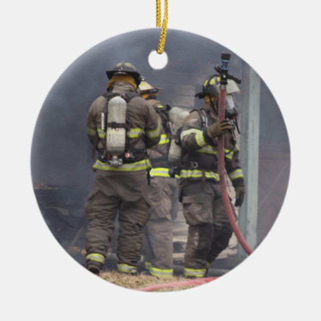 Firefighter Ceramic Ornament (Front)