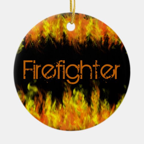 Firefighter Ceramic Ornament