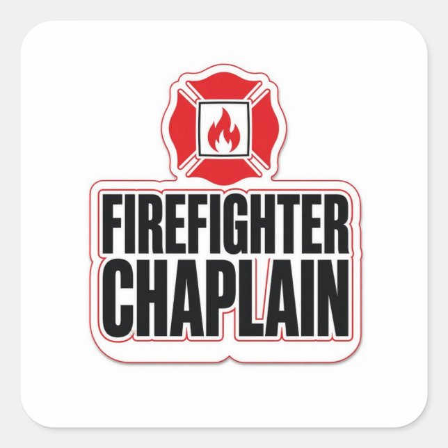 firefighter chaplain square sticker (Front)