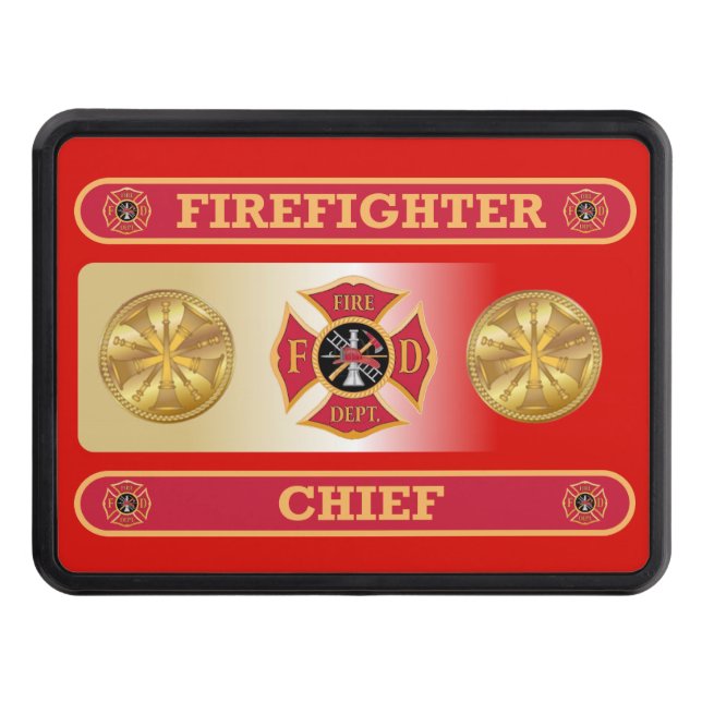 Firefighter Chief's Shield Hitch Cover (Front)