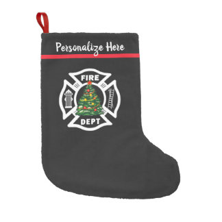 Firefighter Christmas Fire Dept Small Christmas Stocking