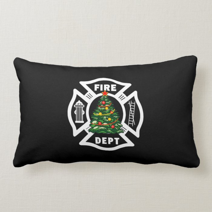 Firefighter Christmas Fire Dept Throw Pillow