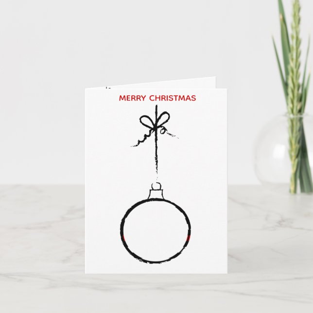 Firefighter Christmas Fireman Thin Red Line Holiday Card (Front)
