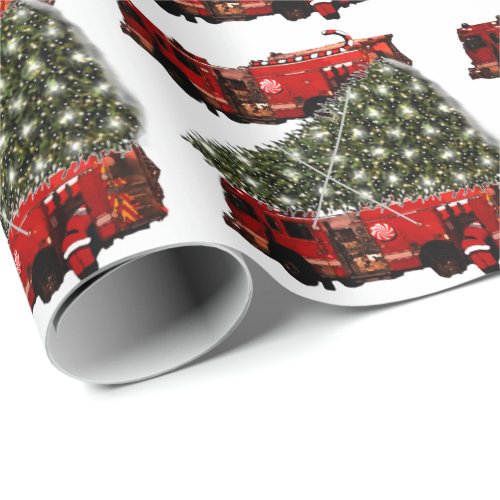 Firefighter Christmas Gift Wrapping Paper