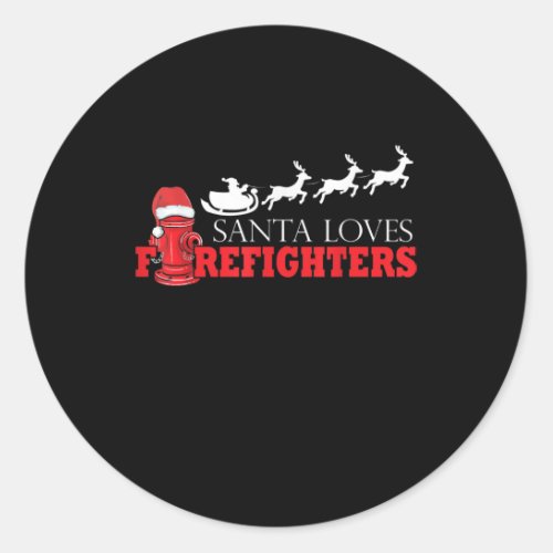 Firefighter Christmas Gifts Santa Claus Fireman Classic Round Sticker