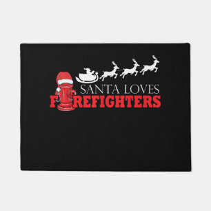 Firefighter Christmas Gifts Santa Claus Fireman Doormat