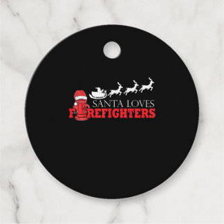 Firefighter Christmas Gifts Santa Claus Fireman Favor Tags