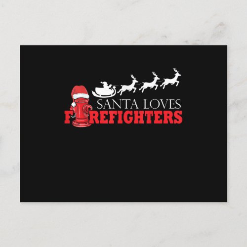 Firefighter Christmas Gifts Santa Claus Fireman Holiday Postcard