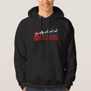 Firefighter Christmas Gifts Santa Claus Fireman Hoodie