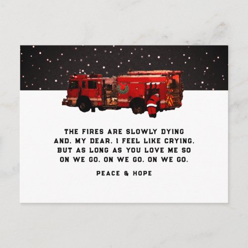 Firefighter Christmas Holiday Postcard