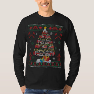 Firefighter Christmas Pajama - Fire Truck Funny Fi T-Shirt