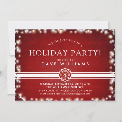 Firefighter Christmas Party Invitation