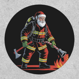 Firefighter Christmas Shirt XMas Funny Santa  Patch