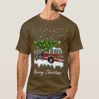 Firefighter Christmas Tree On Truck Fire Xmas 1  T-Shirt