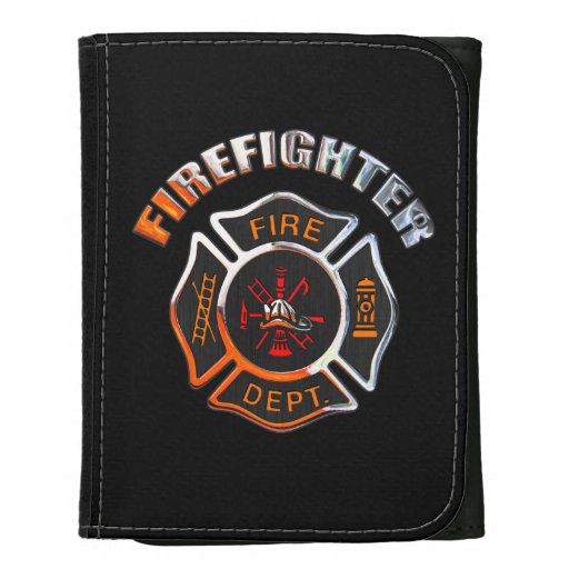 Firefighter Chrome Badge Wallet | Zazzle