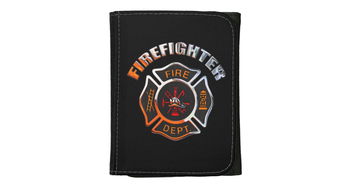 Firefighter Chrome Badge Wallets | Zazzle