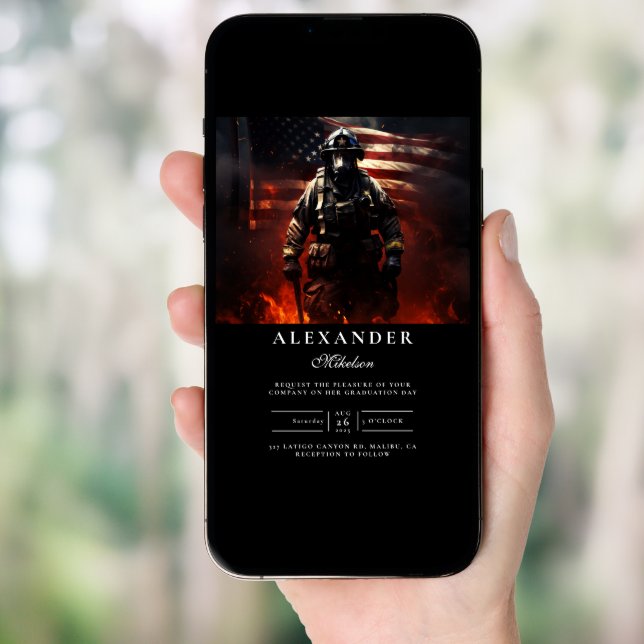 Firefighter Class of 2026 Graduation Invitation (Front Digital)