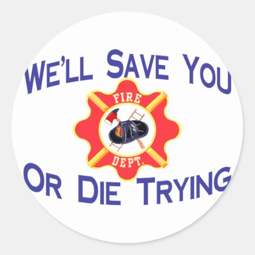 Firefighter Classic Round Sticker