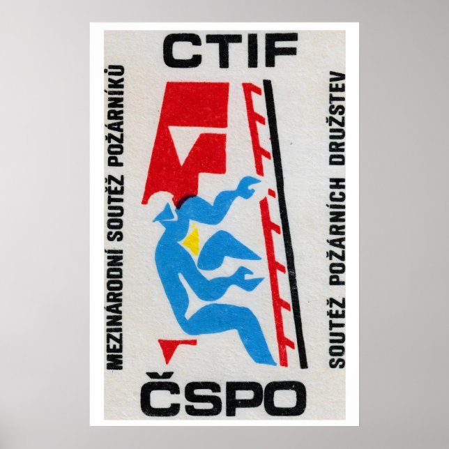 Firefighter Climbing Ladder - Matchbox Print (Front)