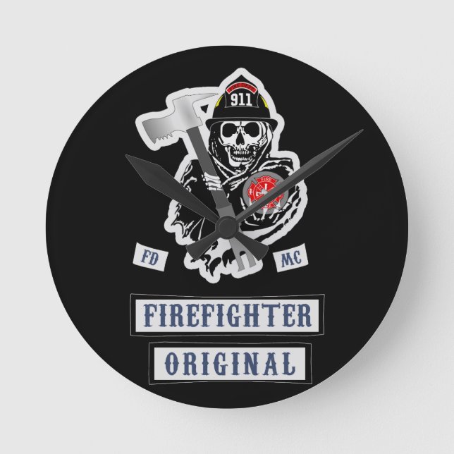 Firefighter Clock! Round Clock (Front)