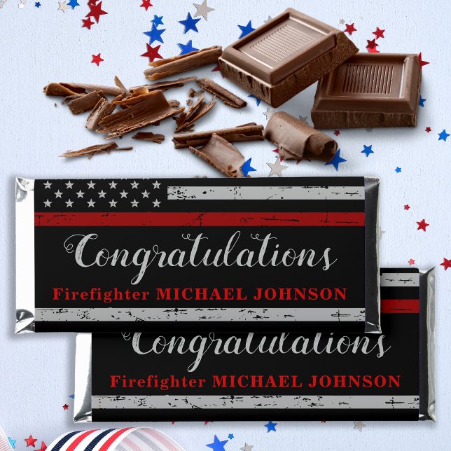 Firefighter Congratulations Graduation Party  Hershey Bar Favors (Creator Uploaded)