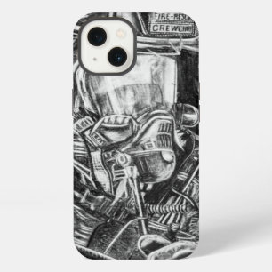 Firefighter - Courage - charcoal drawing iPhone 13 Case
