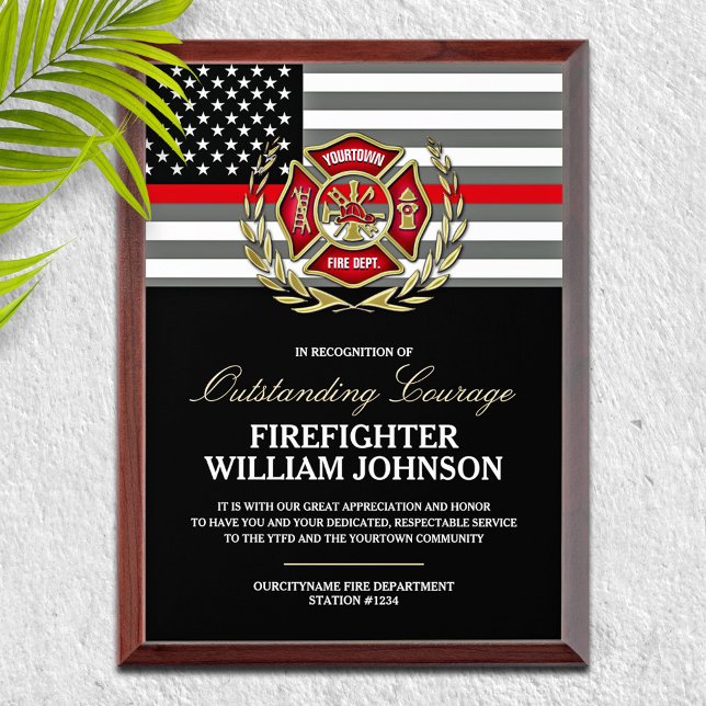 Firefighter Courage Commendation  Award Plaque (Creator Uploaded)