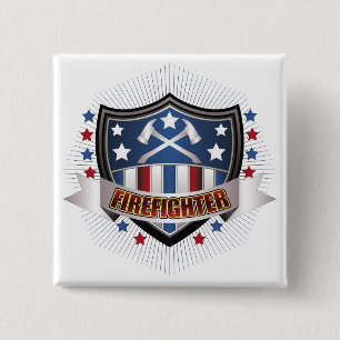 Firefighter Crest Pinback Button