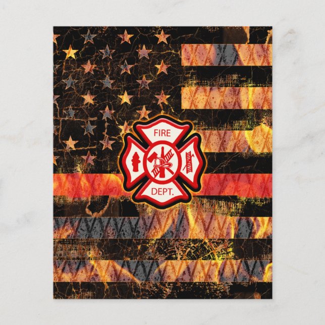 Firefighter Cross and Flames Flyer (Front)