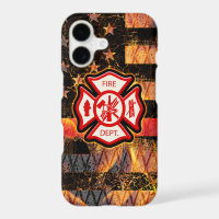 Firefighter Cross and Flames