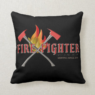 FIREFIGHTER Crossed Axes (Glass Efffect) Throw Pillow