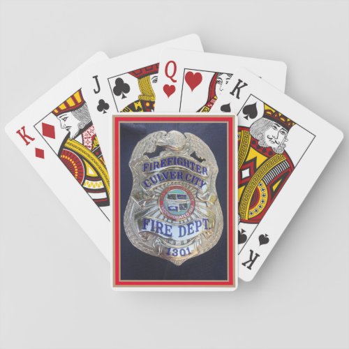 FIREFIGHTER CULVER CITY FIRE DEPTbadge Poker Cards
