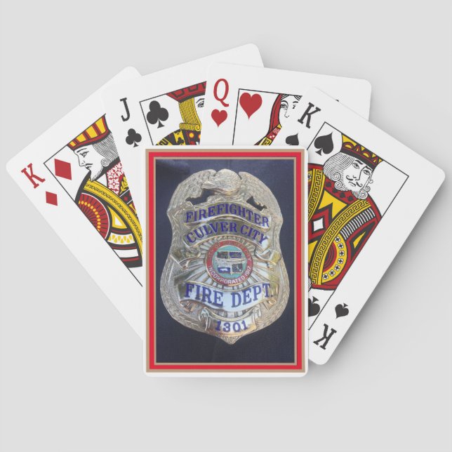 FIREFIGHTER CULVER CITY FIRE DEPT.badge Poker Cards (Back)