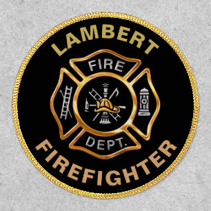 Firefighter Custom Gold Patch