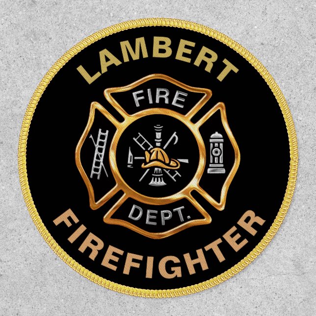 Firefighter Custom Gold Patch (Front)